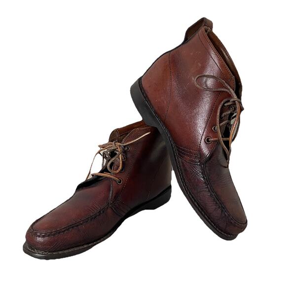 Vtg GOKEY SAUVAGE Brown Leather Chukka Boot Gro-Cord King Ankle Lace Up Men Sz 9 - Picture 5 of 16